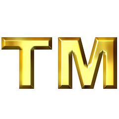 Image showing 3D Golden Trademark Symbol