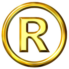 Image showing 3D Golden Registered Symbol