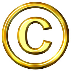 Image showing 3D Golden Copyright Symbol