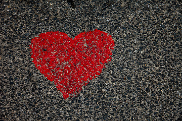 Image showing Heart On  Asphalt