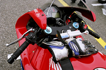 Image showing cockpit of race prepared superbike