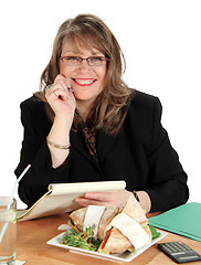 Image showing Businesswoman Lunch