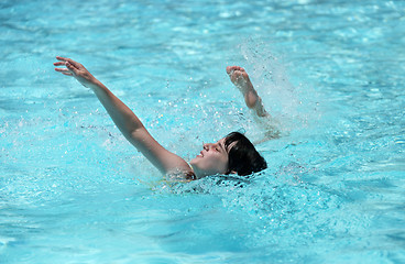 Image showing Child Swimming in a Pool