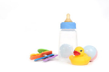 Image showing Baby Items on White