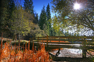 Image showing Lakeside Bridge Landscape