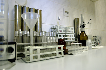 Image showing laboratory equipment for testing dairy products