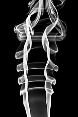 Image showing Abstract white smoke. Isolated on black background