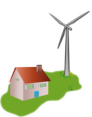 Image showing house and wind mill