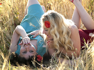 Image showing SIsters in field