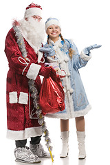 Image showing Santa Claus and Snow maiden