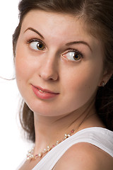 Image showing brown-eyed woman close-up portrait