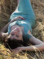 Image showing Girl in wheat