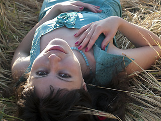 Image showing Girl in wheat