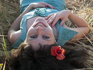 Image showing Girl in wheat