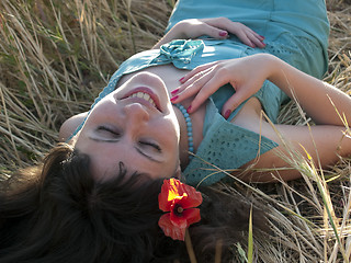 Image showing Girl in wheat