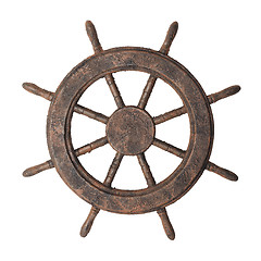 Image showing Boat steering wheel