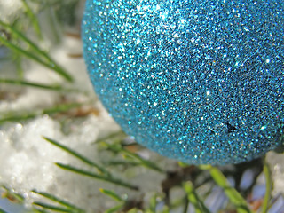 Image showing Blue Christmas ball