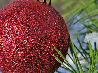 Image showing red Christmas ball