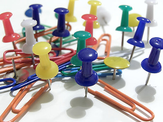 Image showing thumb tacks and paper clips