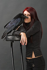 Image showing beautiful witch with raven