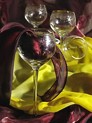 Image showing wineglasses and tissue