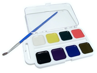 Image showing aquarelle with paintbrush