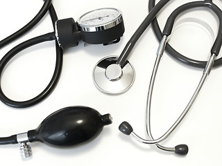 Image showing Medical manometer with stethoscope