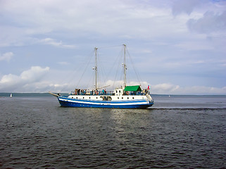 Image showing Yacht on the waves