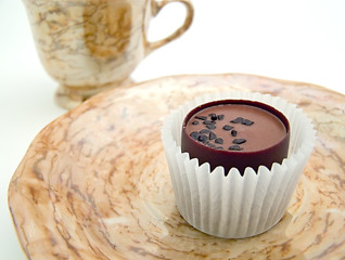 Image showing Saucer with chocolate