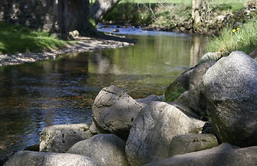 Image showing large rocks next to the river