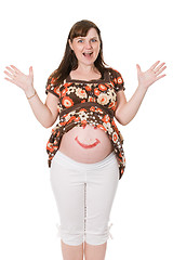 Image showing happy surprised pregnant woman