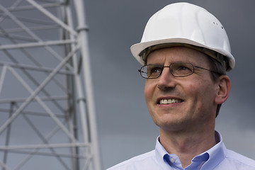 Image showing Smiling engineer with hardhat