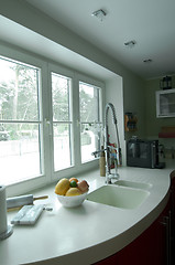 Image showing Red modern kitchen.