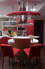 Image showing Red modern kitchen