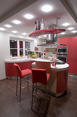 Image showing Red modern kitchen.