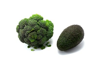 Image showing Fresh broccoli and avocado 