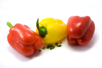 Image showing Red and yellow paprika