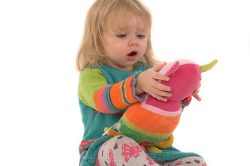 Image showing A girl with cat