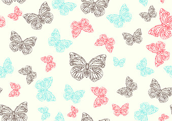 Image showing funky hand-drawn butterflies