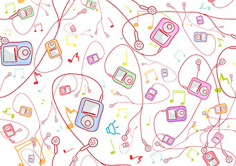 Image showing cool hand-drawn mp3 players