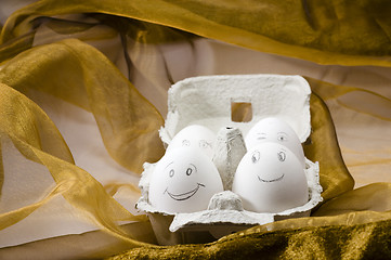 Image showing Happy eggs