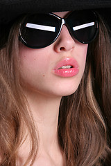 Image showing girl in black sunglasses