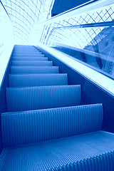 Image showing steps of the blue escalator