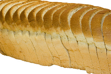 Image showing Slices of bread isolated on white background with clipping path
