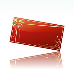 Image showing red decorated gift card