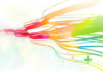 Image showing Curved colored lines background