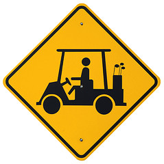 Image showing Golfer Crossing