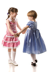 Image showing two little girls holding hands