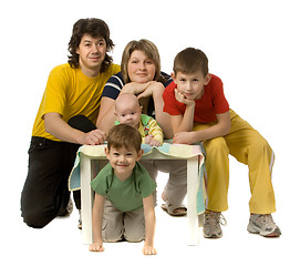 Image showing Parents with three children