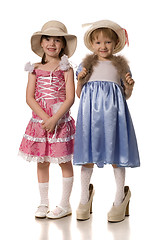 Image showing two little girls in hats